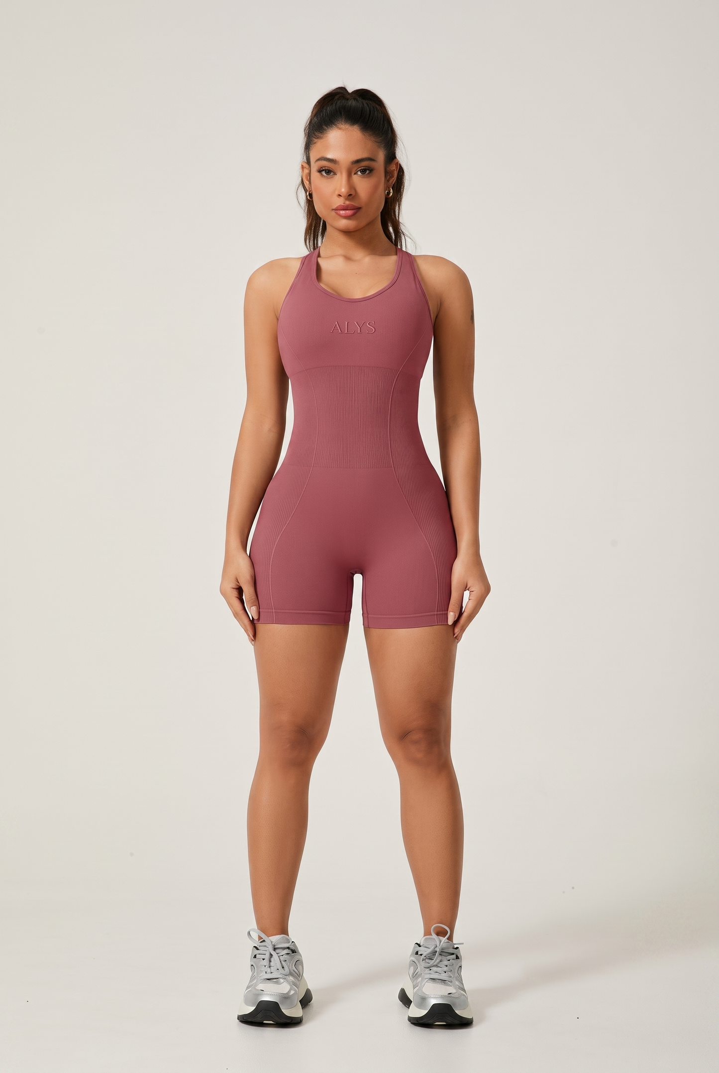 Macaquinho Ribbed ALYS - Salmao, frente