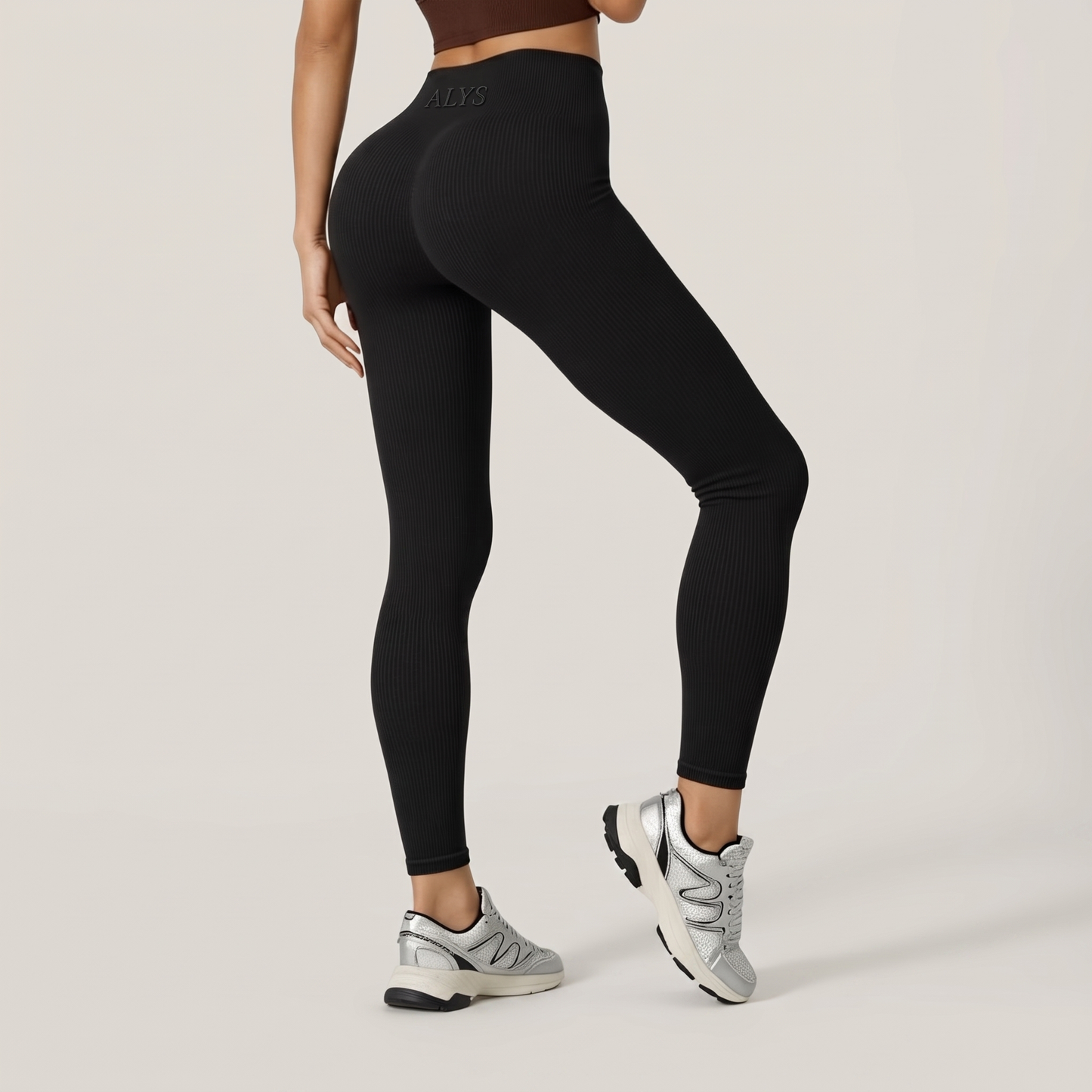 Legging Ribbed Cintura Alta ALYS - Preto