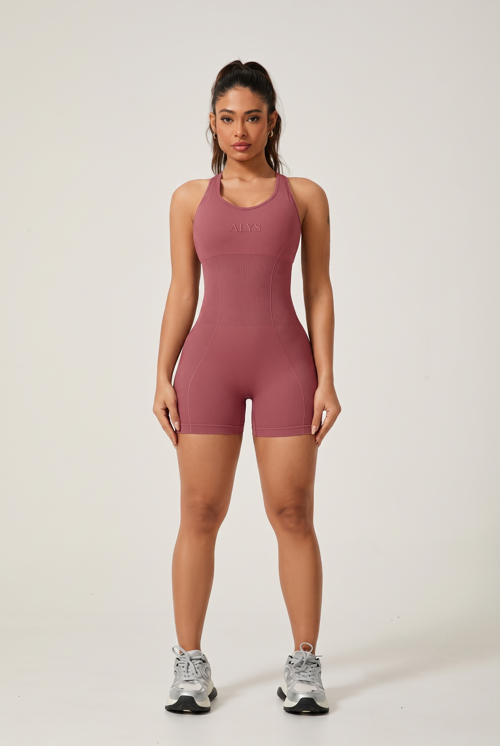 Macaquinho Ribbed ALYS - Salmao, frente