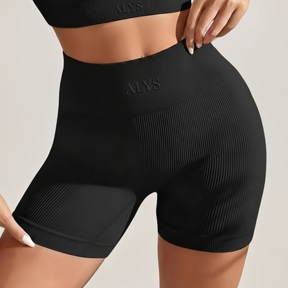 Short Ribbed Cintura Alta ALYS - Preto