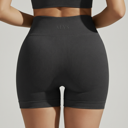 Short Ribbed Cintura Alta ALYS - Cinza