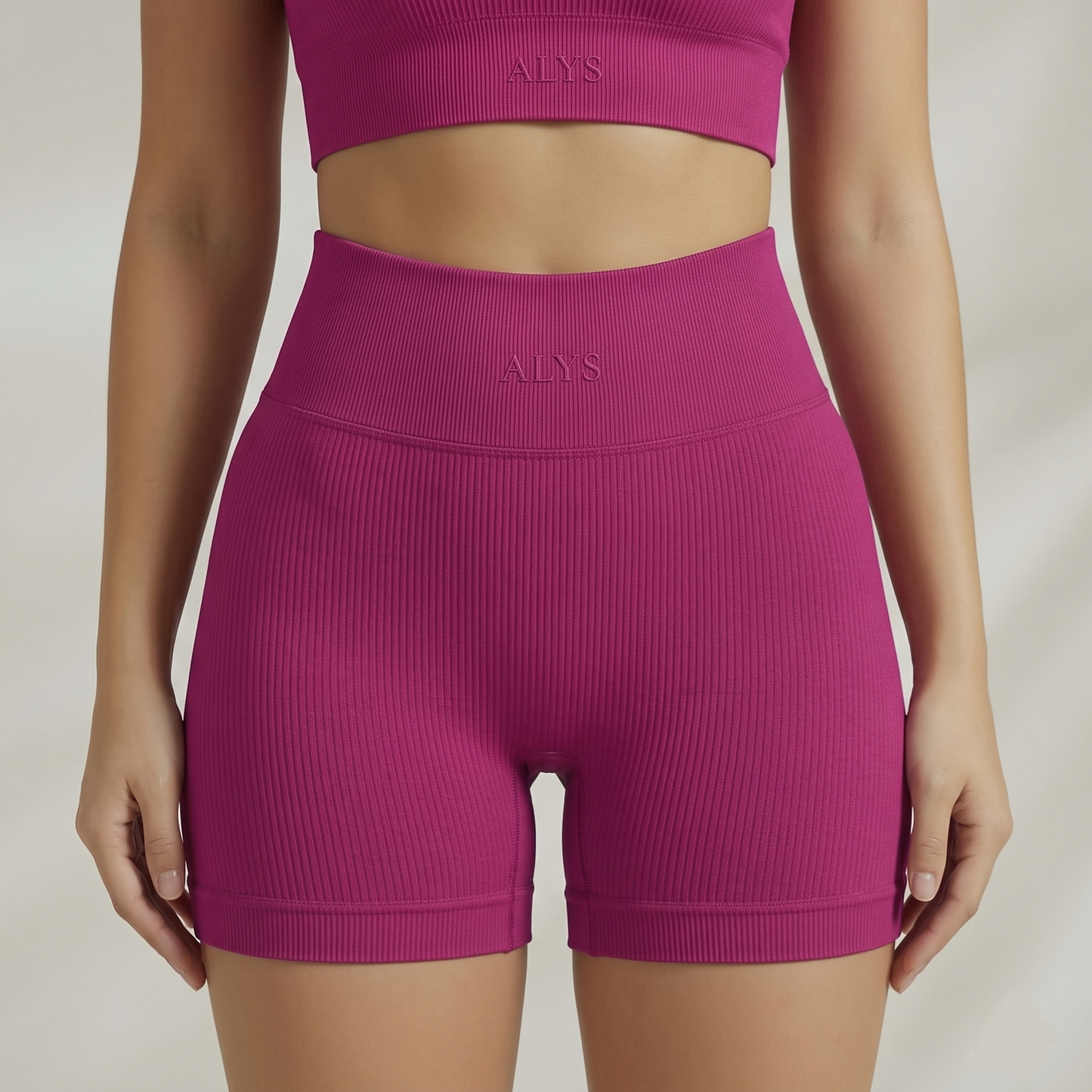 Short Ribbed Cintura Alta ALYS - Rosa