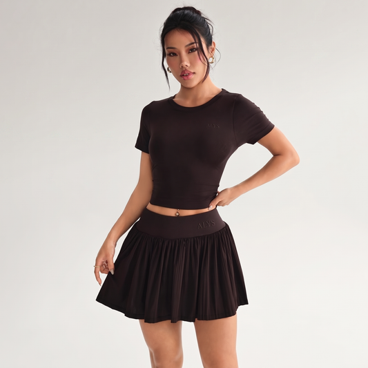 ALYS Conjunto Court short-saia e top Preto - frente