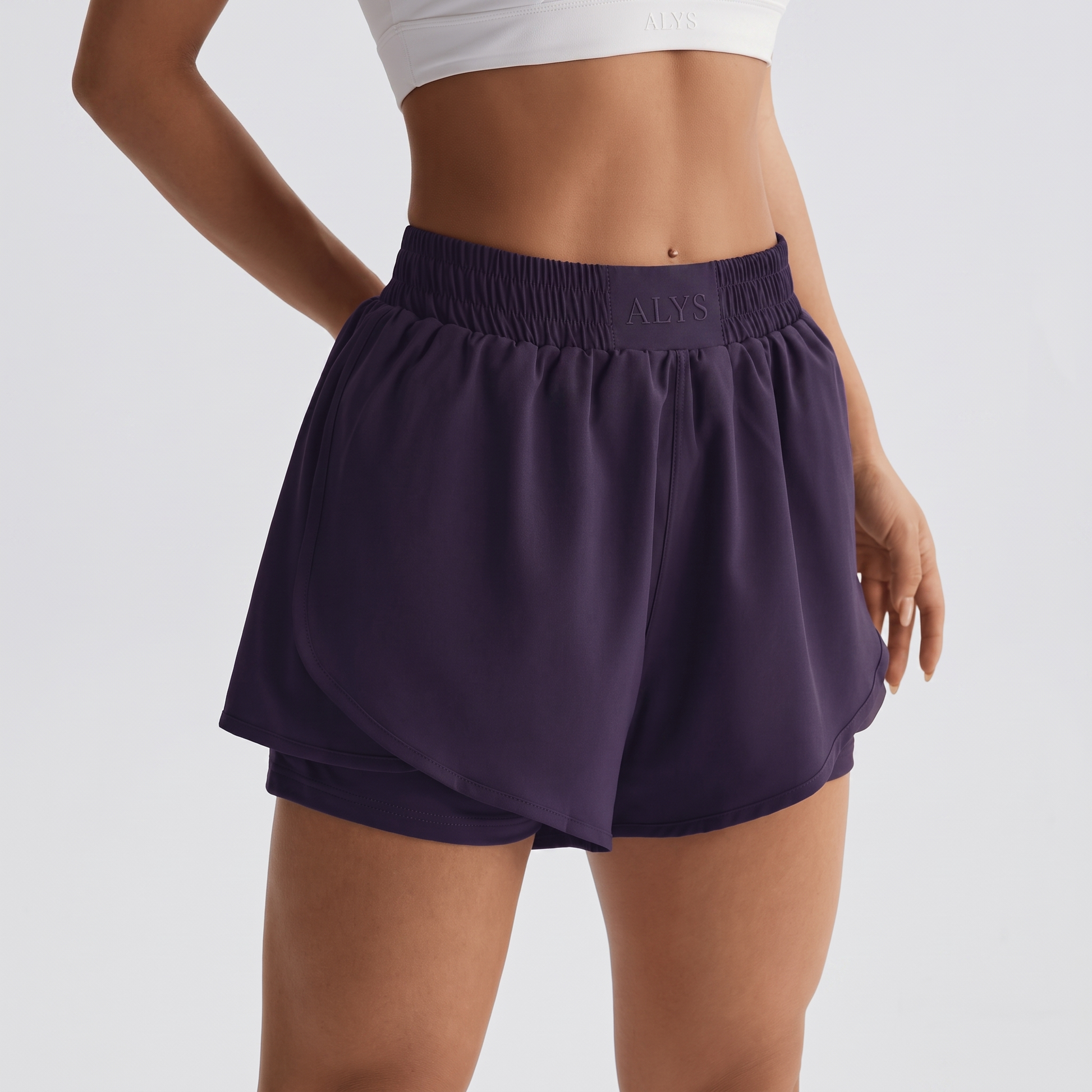 ALYS Short Dry Duplo Roxo