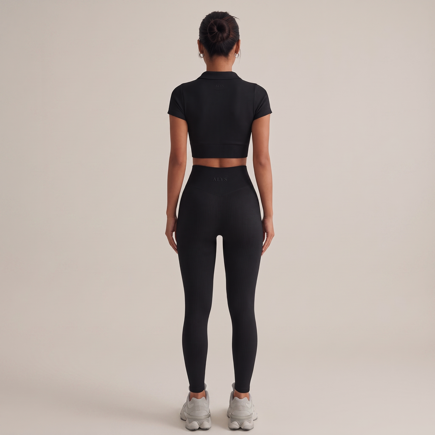 Conjunto Ribbed Polo ALYS - Preto costas