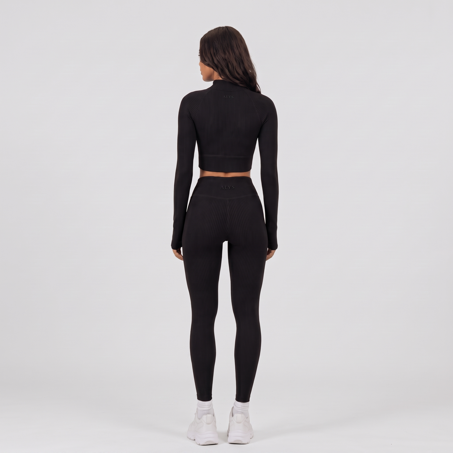 Conjunto Ribbed Manga Longa ALYS - Preto (costas)