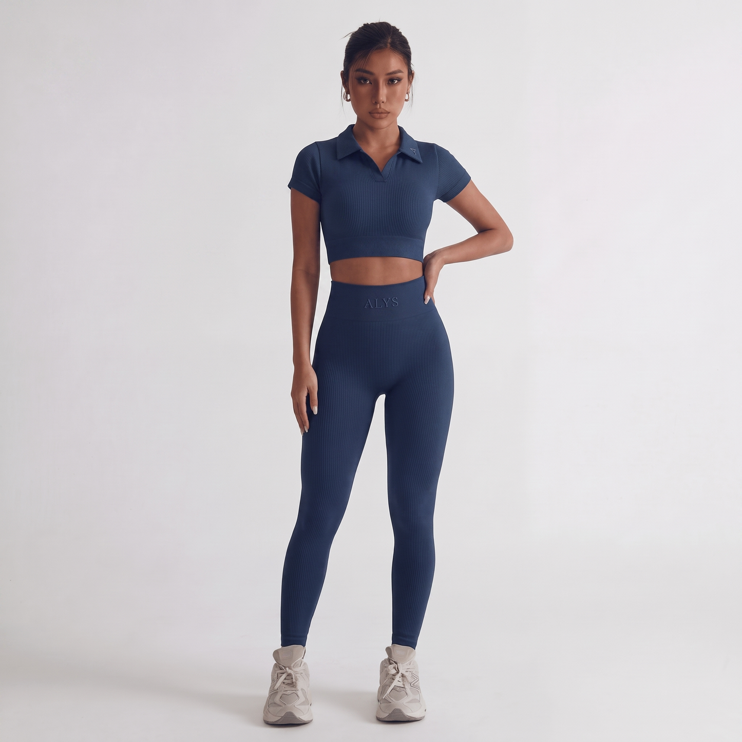 Conjunto Ribbed Polo ALYS - Azul