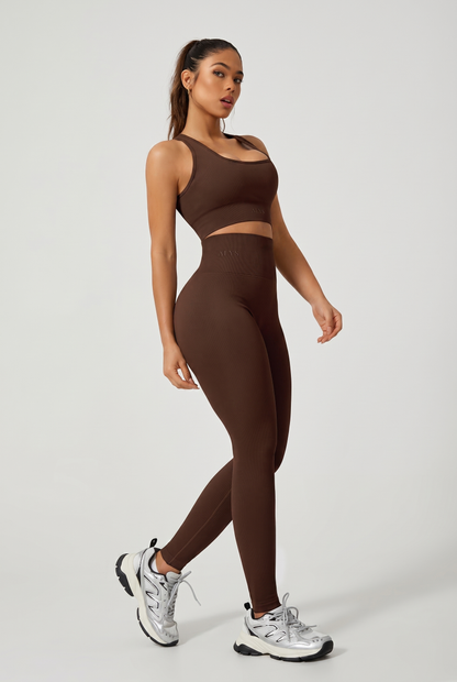 Conjunto Ribbed ALYS - Marrom
