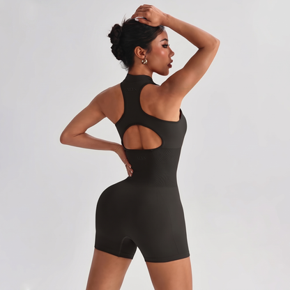 Macaquinho Seamless Gola Alta ALYS - Preto, costas