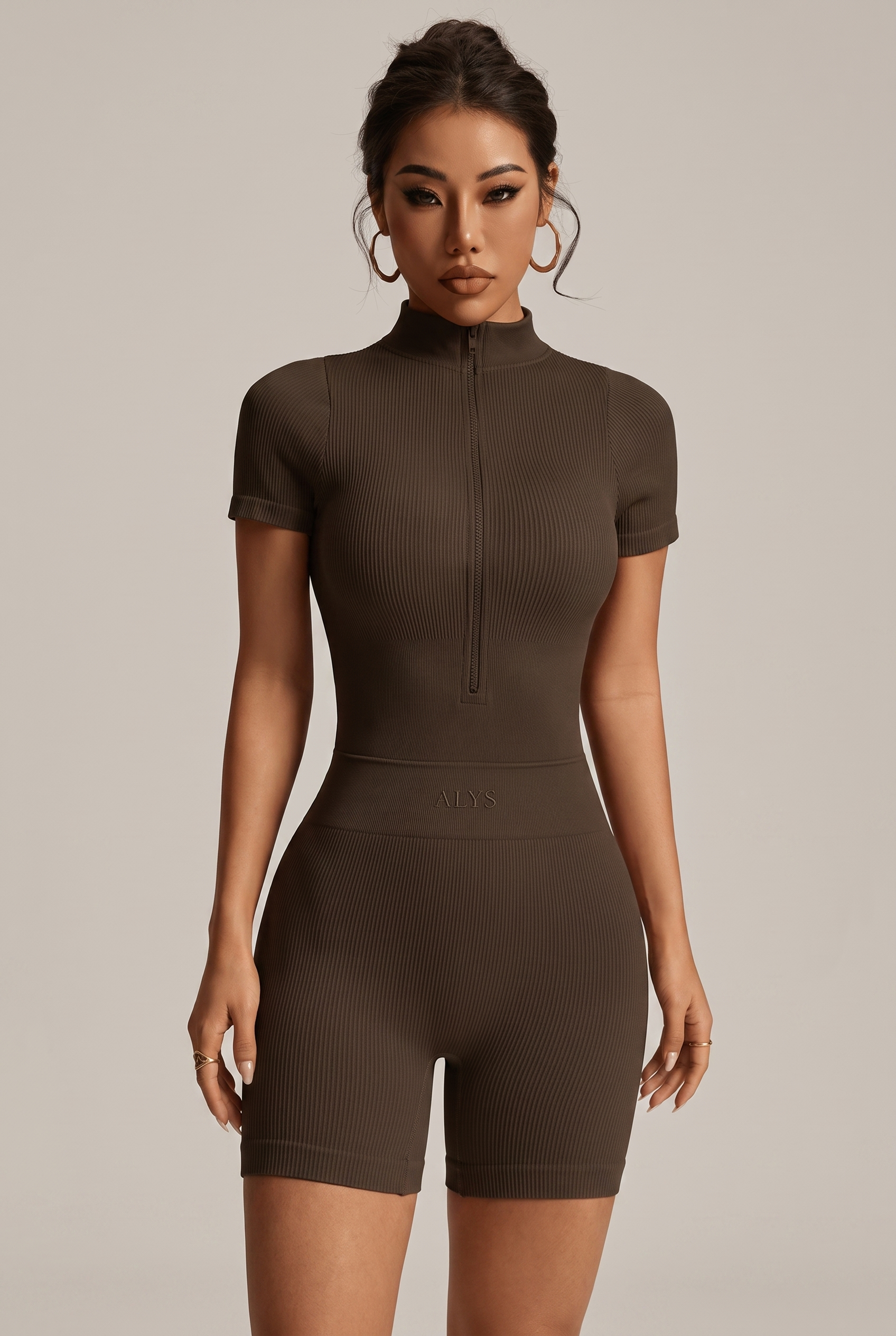Macaquinho Ribbed ALYS - Marrom