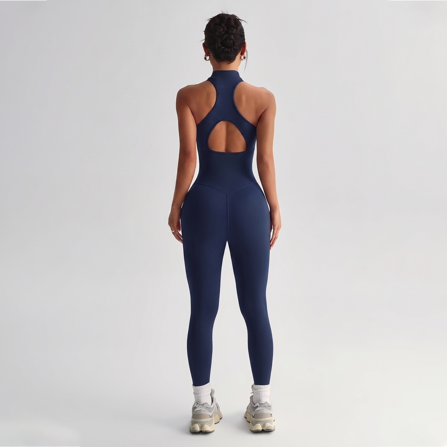 Macacao Seamless Gola Alta ALYS - Azul Marinho - costas