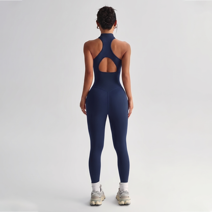 Macacao Seamless Gola Alta ALYS - Azul Marinho - costas