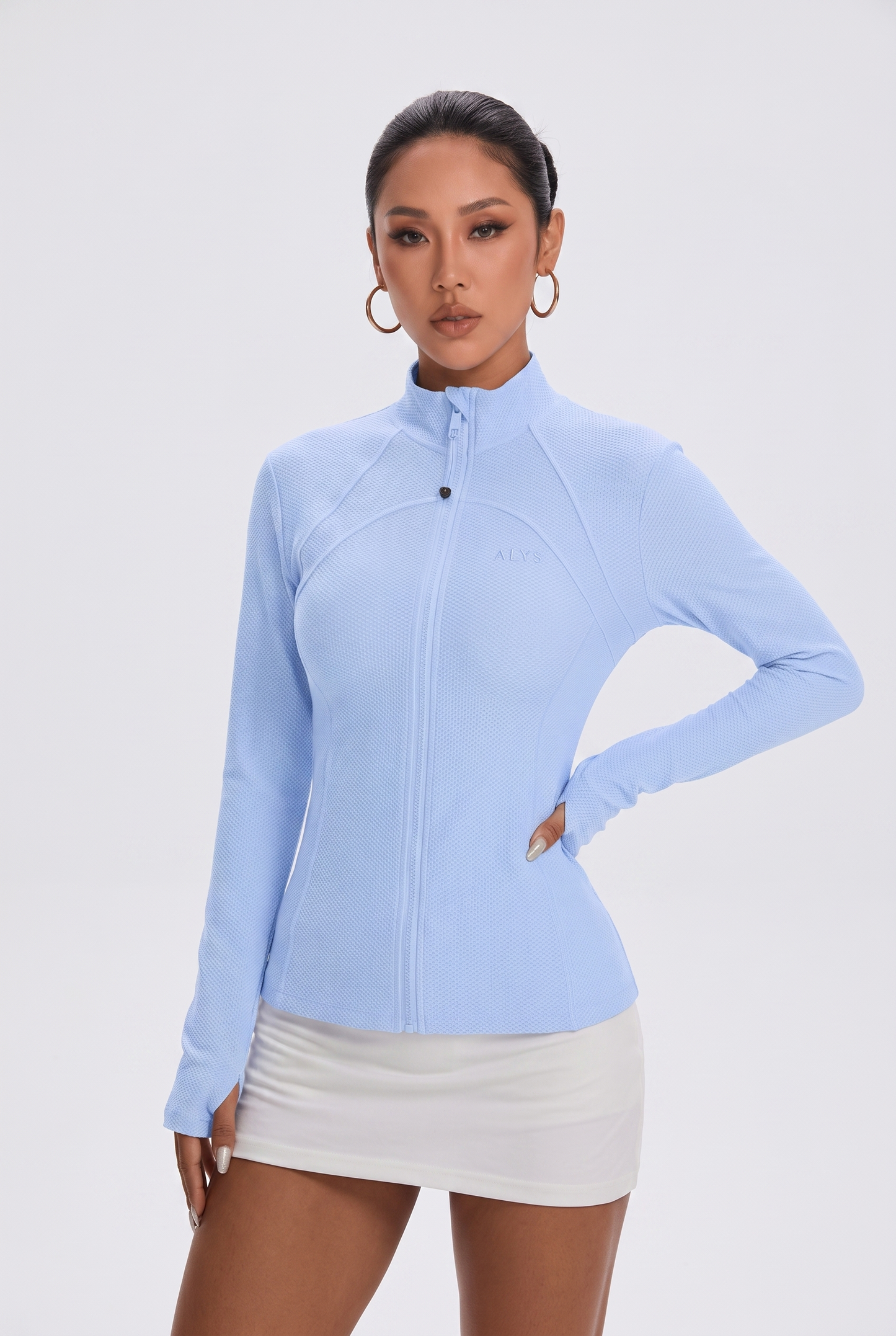 Casaco Signature Gola Alta Azul Bebê