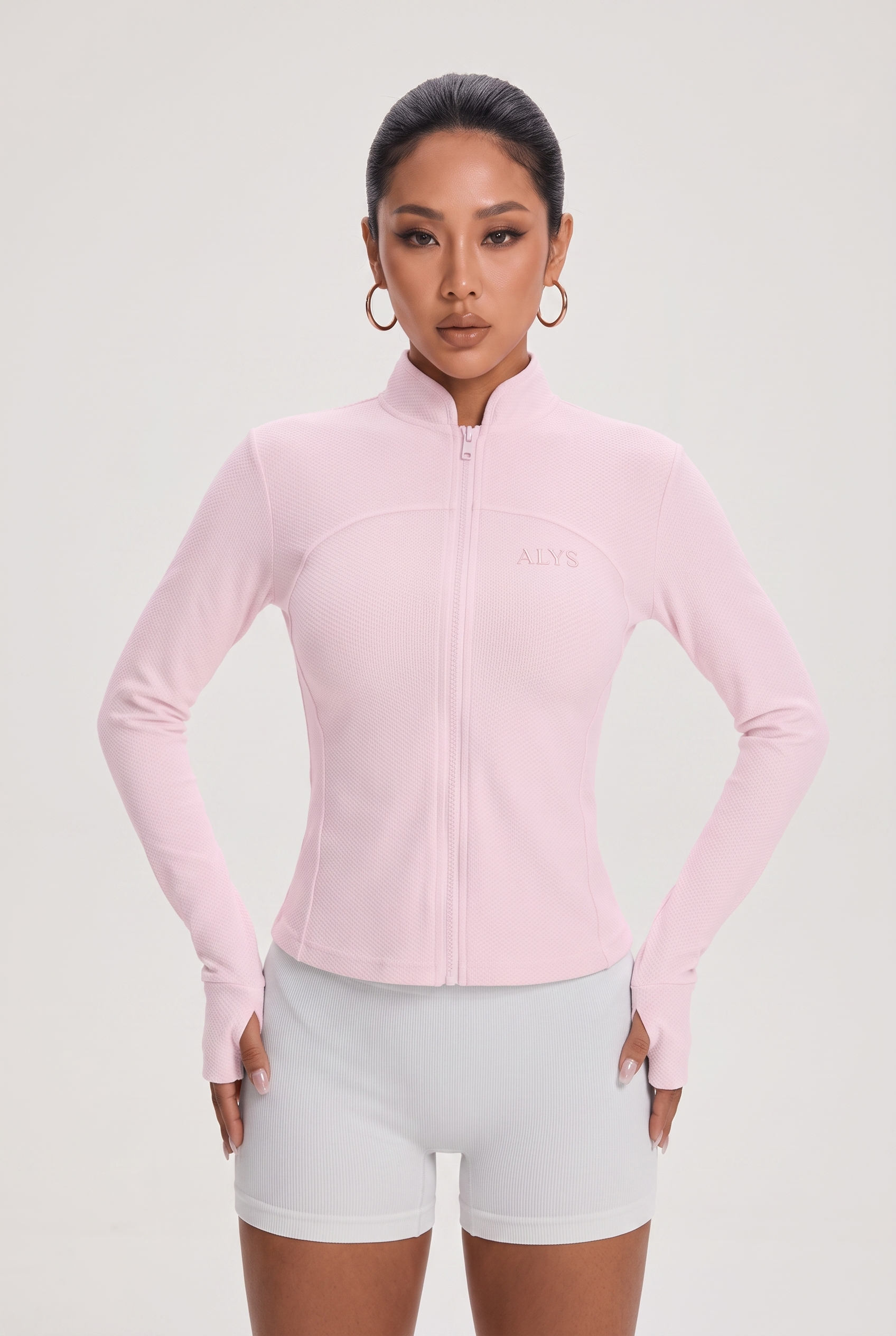 Casaco Signature Gola Alta Rosa Bebê